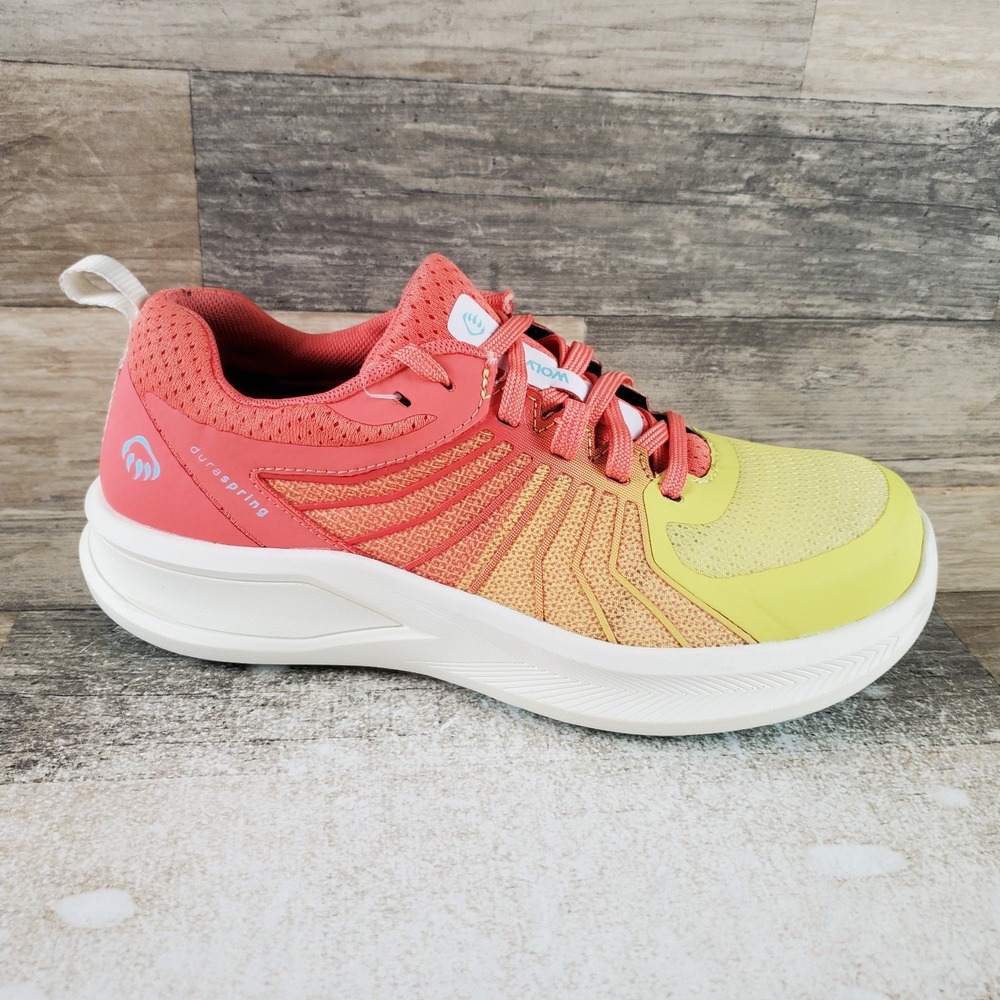 Wolverine Bolt Durashocks Womens Shoes Sz 8.5 M Orange Yellow Lace-Up Sneakers